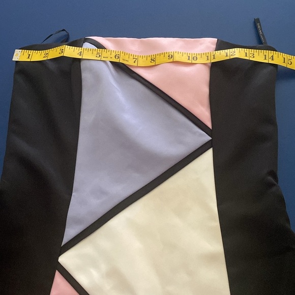 Jessica McClintock Black and Pink Asymmetrical Strapless Juniors Dress 5 / 6 - Picture 7 of 10